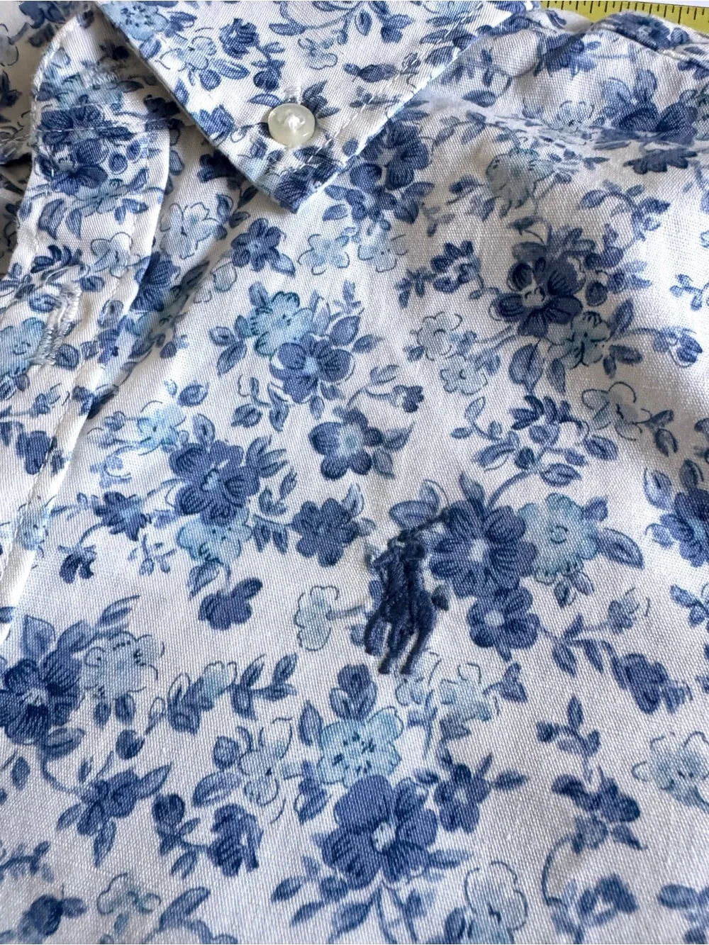Ralph Lauren Girls Button-down shirt with Blue Floral Print
